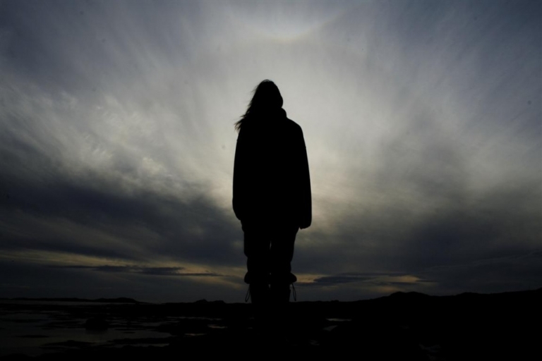 woman in shadow