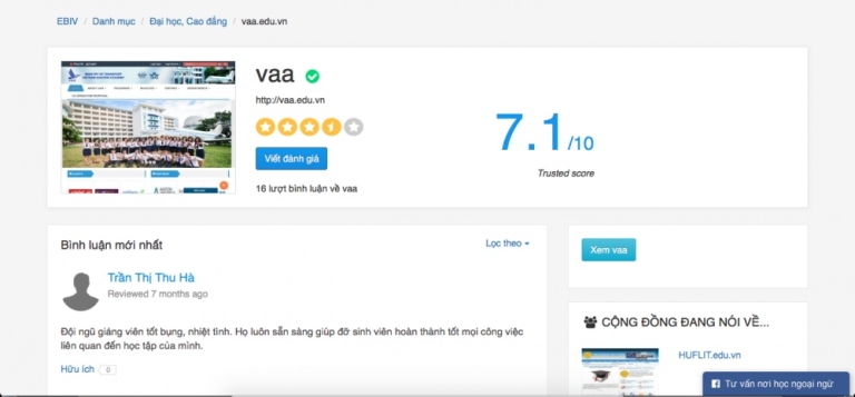 Nhận xét của sinh viên về trường Học viện Hàng không
