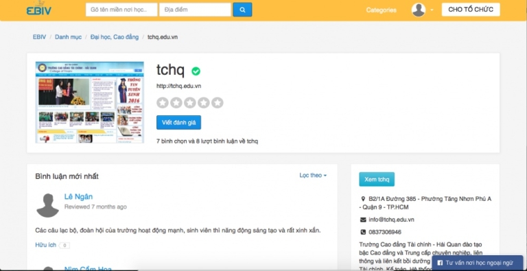 Đánh giá của sinh viên về trường Đại học Tài chính - Hải quan