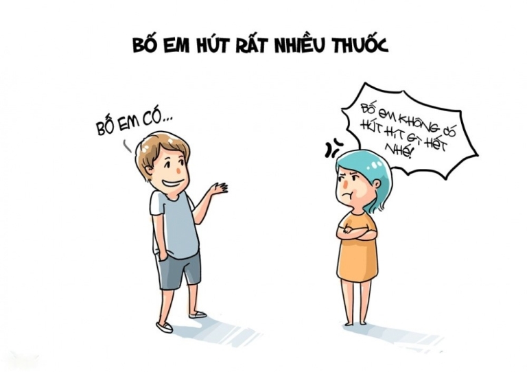 bố em hút rất nhiều thuốc