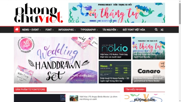 Trang web này đồng thời nhận đặt Việt hóa các font chữ theo yêu cầu của mọi người.