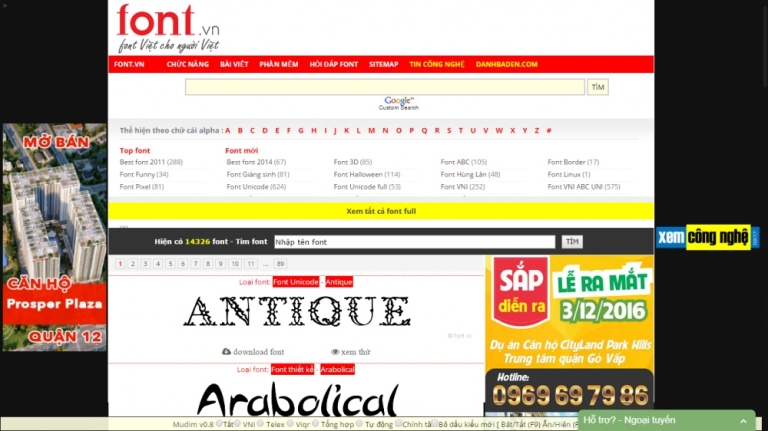 Font.vn hiện nay có hơn 14.000 font chữ.