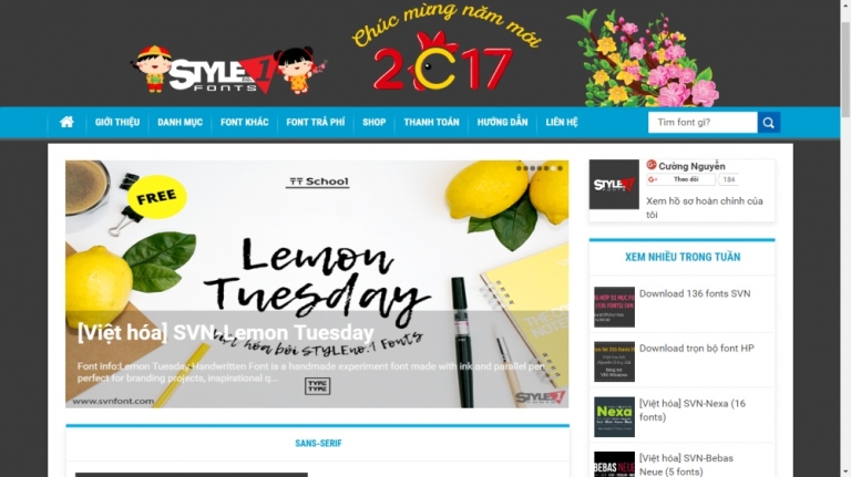 Giao diện của trang web được trình bày gọn gàng, thuận tiện.