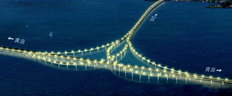 Nét đẹp của cầu vịnh Giao Châu về đêm (Nguồn: Bridge Museum)