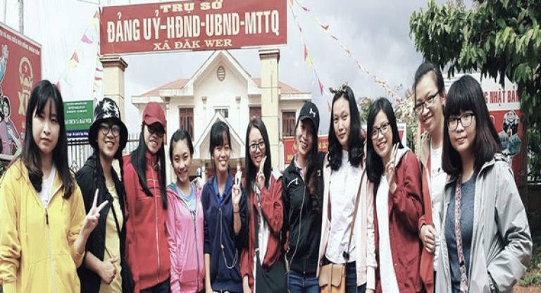 Sinh vien ngon ngu thuc tap dien da ngon ngu Mnong