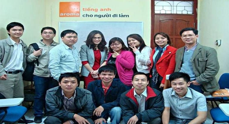 Lớp học tiếng Anh cho người đi làm tại trung tâm Aroma (Nguồn: Aroma)