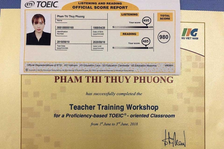 Cô giáo 8X xinh đẹp với TOEIC 980/990