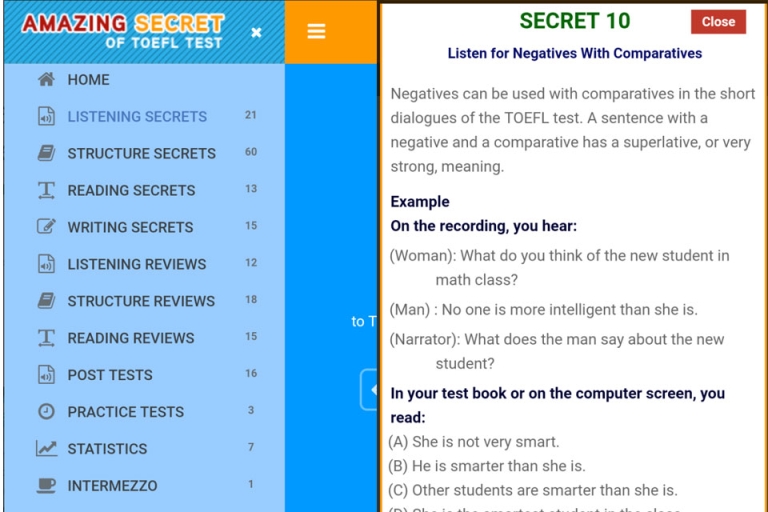 Ứng dụng The Amazing TOEFL