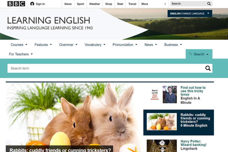 Giao diện bắt mắt của website BBC Learning English