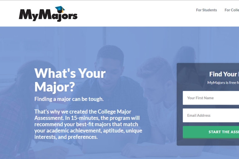 Bạn sẽ có được những gợi ý về ngành nghề thông qua trang web này (Nguồn: MyMajors)