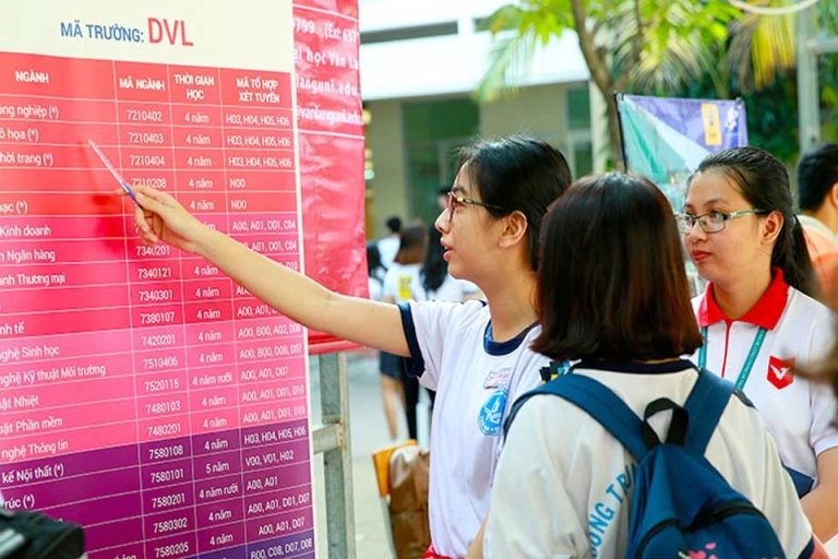 Sĩ tử xem thông tin tuyển sinh 2019 của Đại học Văn Lang (Nguồn: tuyensinh.vanlanguni)