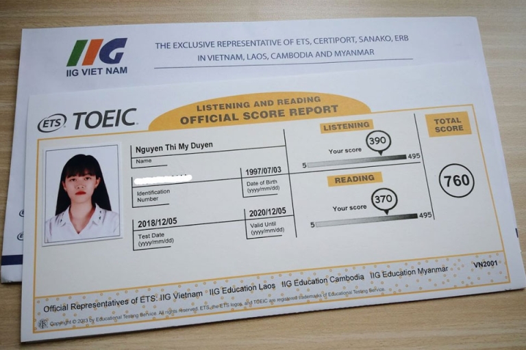 Thành quả bạn Duyên gặt hái được chỉ sau 3 tuần học tại trung tâm