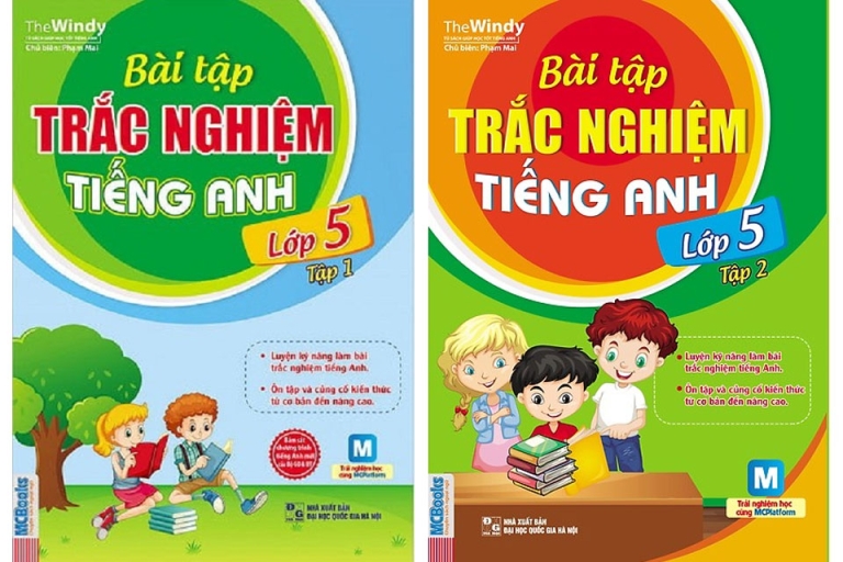 Bài tập trắc nghiệm tiếng Anh lớp 5 tập 1 và tập 2