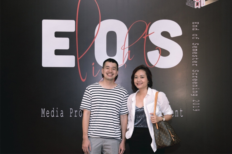 Đạo diễn Trịnh Đình Lê Minh và diễn viên Hồng Ánh tại EOS 2019 của ngành