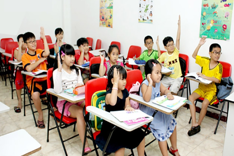 Lớp học náo nhiệt dành cho thiếu nhi tại trung tâm tiếng Anh SaiGon Vina