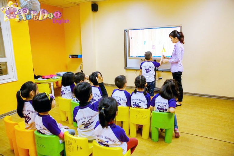 Các bé học thật vui với chương trình tiếng Anh mầm non tại PoPoDoo (Nguồn: Hệ thống Anh ngữ Quốc tế PoPoDoo)