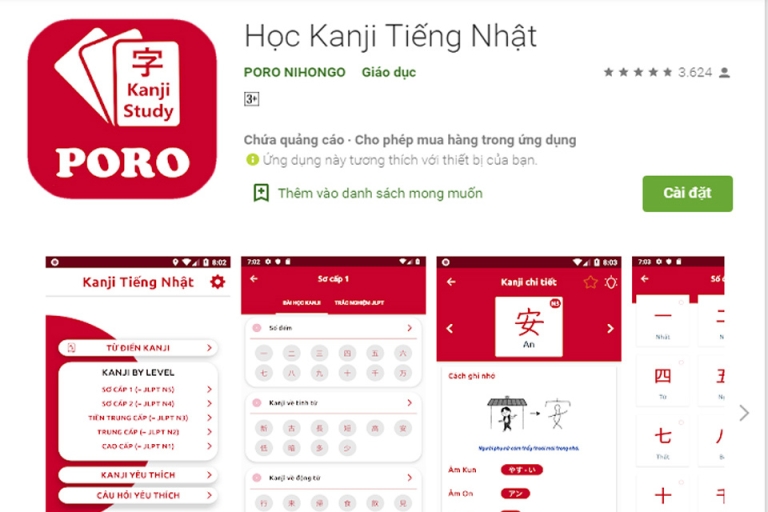 Vượt qua phần thi Hán tự dễ dàng cùng ứng dụng Học Kanji Tiếng Nhật