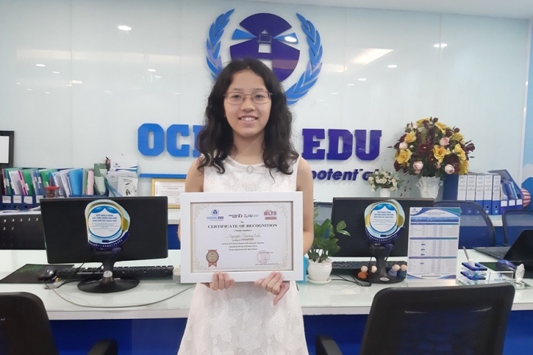 Một trong những học viên xuất sắc của Ocean Edu đã chinh phục được IELTS 7.5