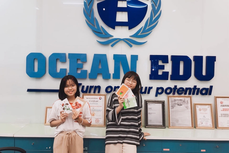 Không gian tại Ocean Edu được bày trí khá hiện đại, tươi mới