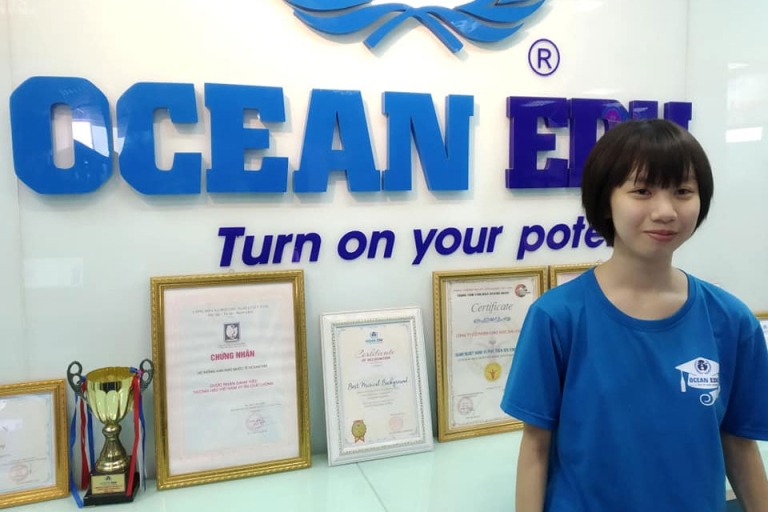 Em Hoàng Thanh Tâm với thành tích 860 TOEIC ngay từ lần thi đầu tiên