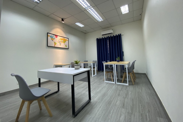 Một góc phòng học vô cùng tiện nghi và hiện đại tại trung tâm luyện thi IELTS Vietop