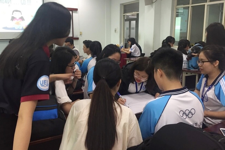 Sinh viên Kiểm toán Đại học Kinh tế Luật tham gia buổi workshop của UniTrain (Nguồn: UniTrain)