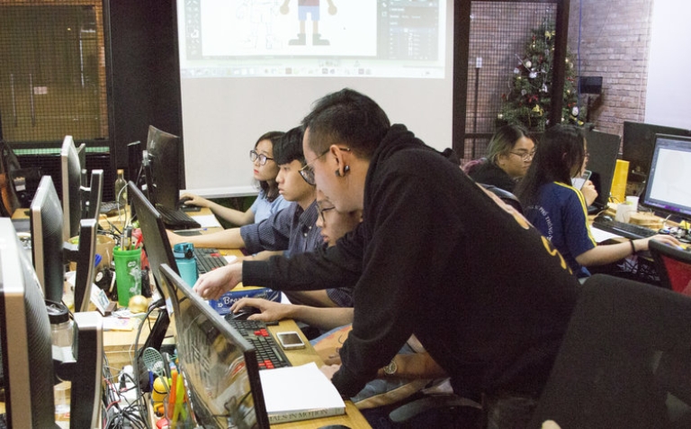 Học viên định hướng ngành thiết kế sáng tạo và animation Red Cat Academy