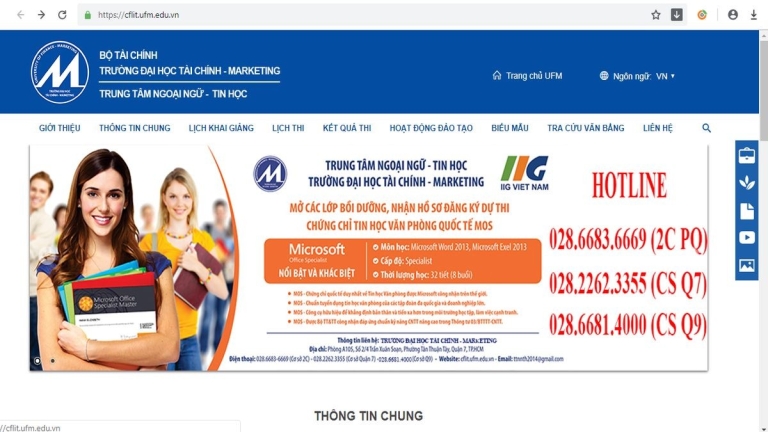 Trung Tâm Ngoại Ngữ - Tin Học Trường ĐH Tài Chính Marketing
