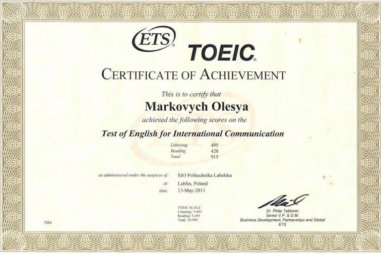 edu2review - toeic certificate