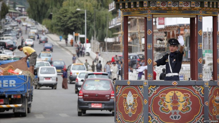 Taxi ở Bhutan không hiển thị quãng đường đi và số tiền cần thanh toán