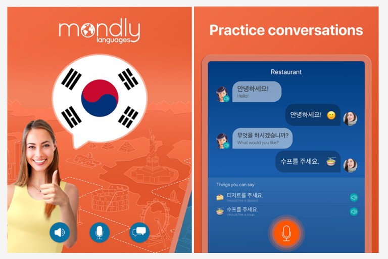 Chức năng nhận diện giọng nói của Mondly sẽ giúp bạn luyện phát âm chuẩn xác hơn (Nguồn: Google Play)