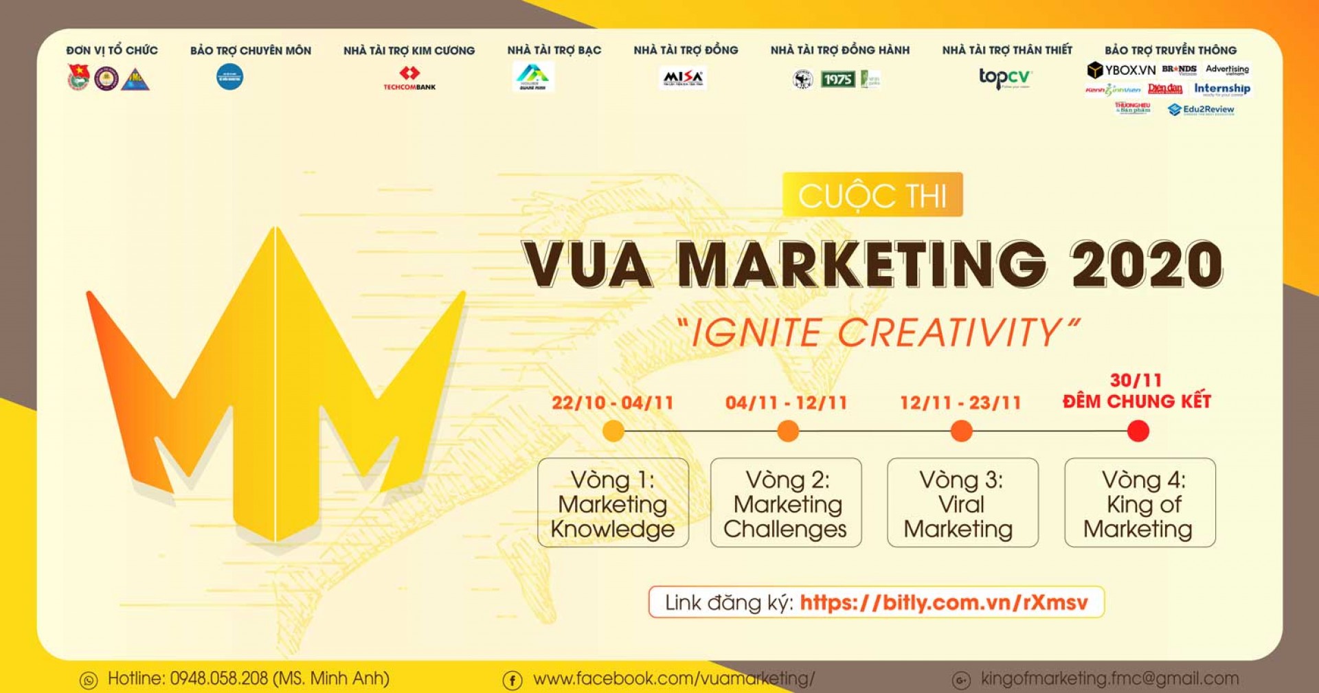 Cuộc thi Vua Marketing 2020 “Đánh thức đam mê, Thỏa sức sáng tạo - Ignite Creativity”